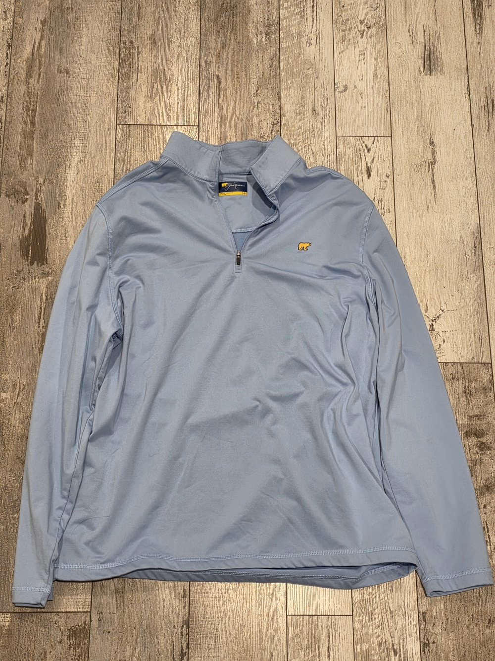 Men's Large Jack Nicklaus Quarter Zip Performance Pullover Bright Powder Blue